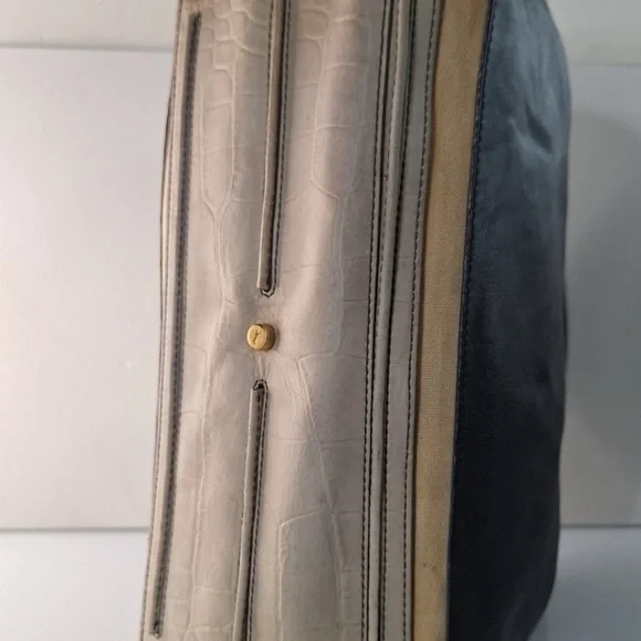 YSL Yves Saint Laurent Muse II Shoulder Bag Black & Tan Canvas Leather Satchel - Picture 7 of 13